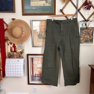Everlane Organic Wide Leg Pant Olive Green